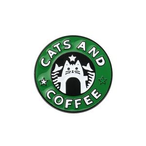 Cats and Coffee Cute Enamel Pin for Cat Lovers 🐱 ☕️